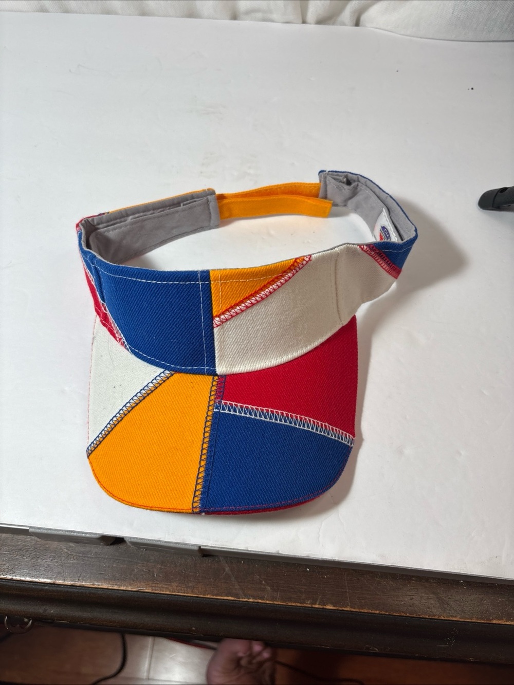 City Hunter Colorblock Visor Hat - Blue, Red, Orange, Cream